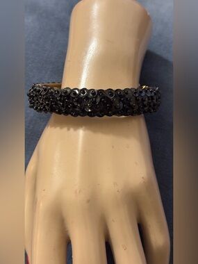 Black Sequin Bangle Bracelet